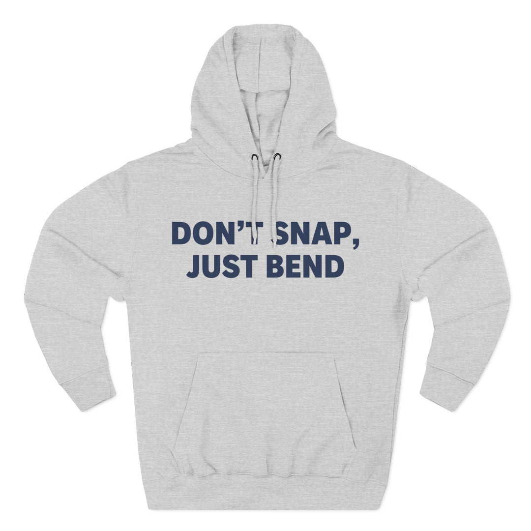 Gray hoodie by S&amp;W Gallus with a front pouch pocket and a drawstring hood, featuring a text graphic.
