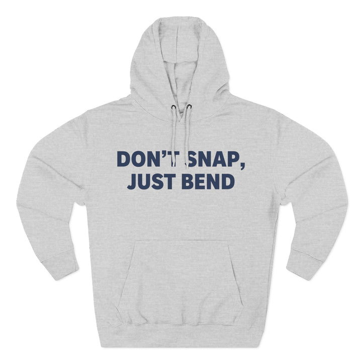 Gray hoodie by S&amp;W Gallus with a front pouch pocket and a drawstring hood, featuring a text graphic.