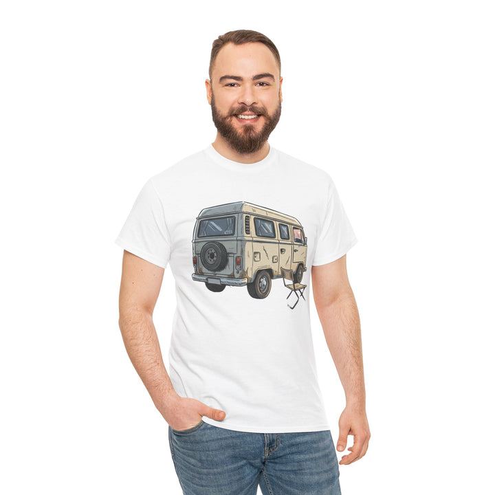 Retro Van Life Graphic T-Shirt - Classic Camper Van Adventure Tee