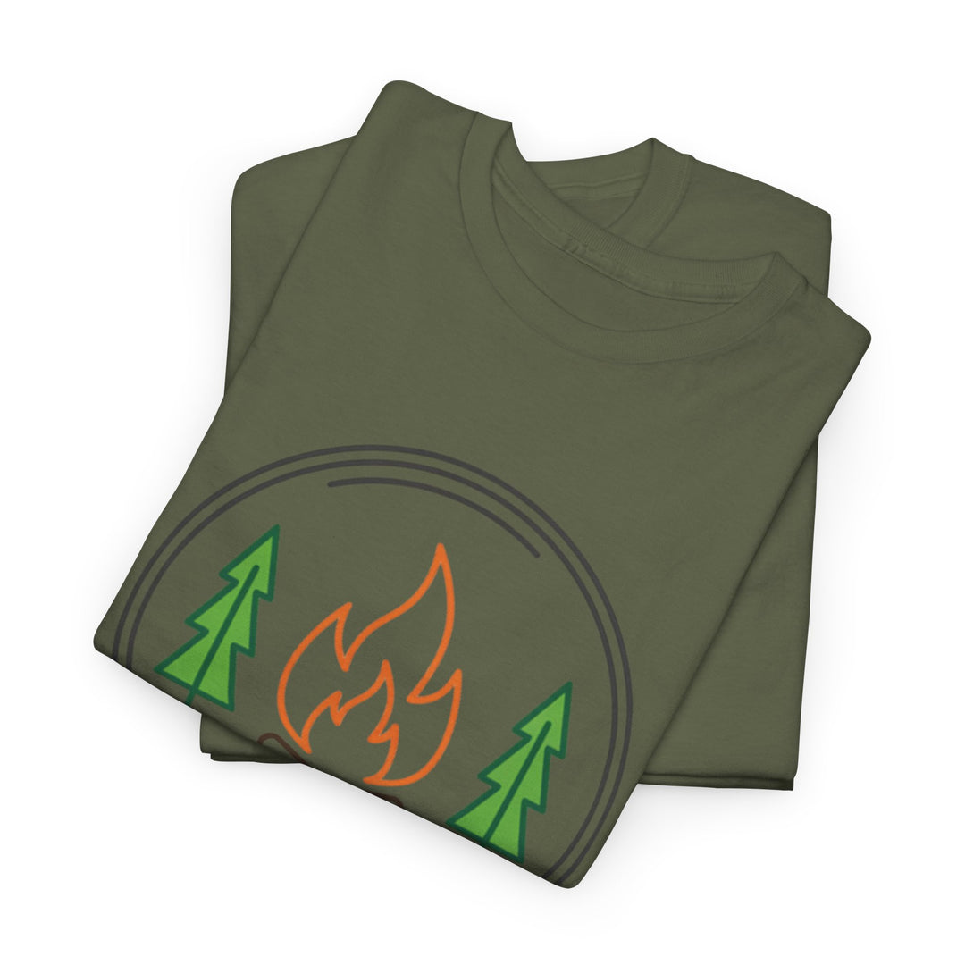 Funny Camping Therapy T-Shirt — Retro Campfire Graphic Adventure Tee