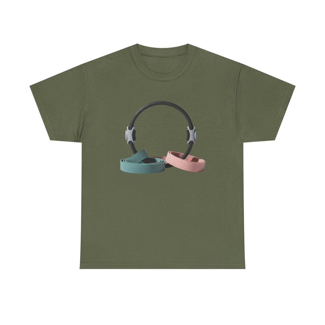 Pilates Band Workout Shirt – soft, breathable fabric designed for resistance band exercises. Comfortable, flexible, and perfect for Pilates sessions or workouts.