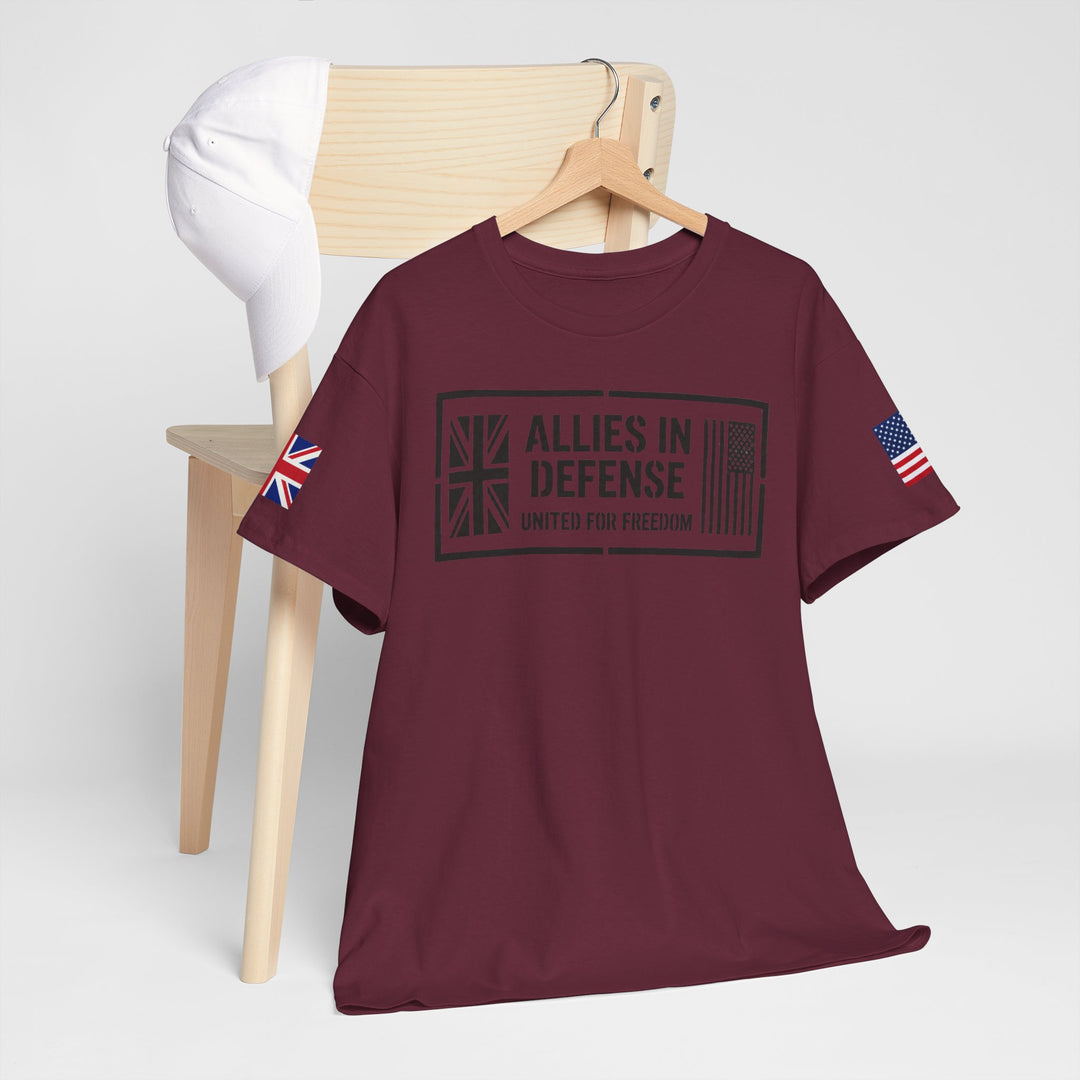 UK &amp; US Allies Defence Veteran Tee — Flags on Sleeves