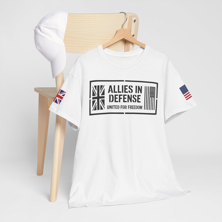 UK &amp; US Allies Defence Veteran Tee — Flags on Sleeves