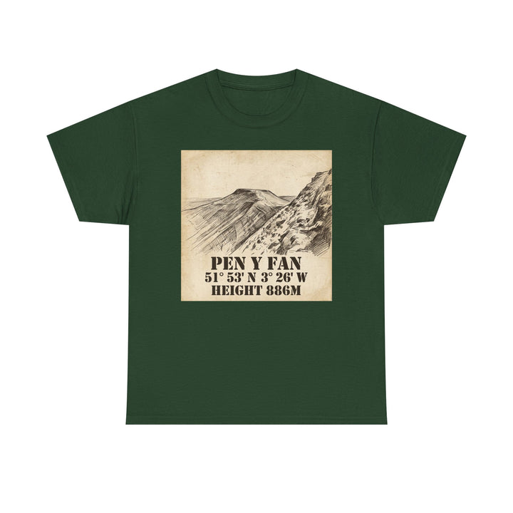 Pen y Fan T-Shirt - Brecon Beacons Vintage Coordinates &amp; Elevation