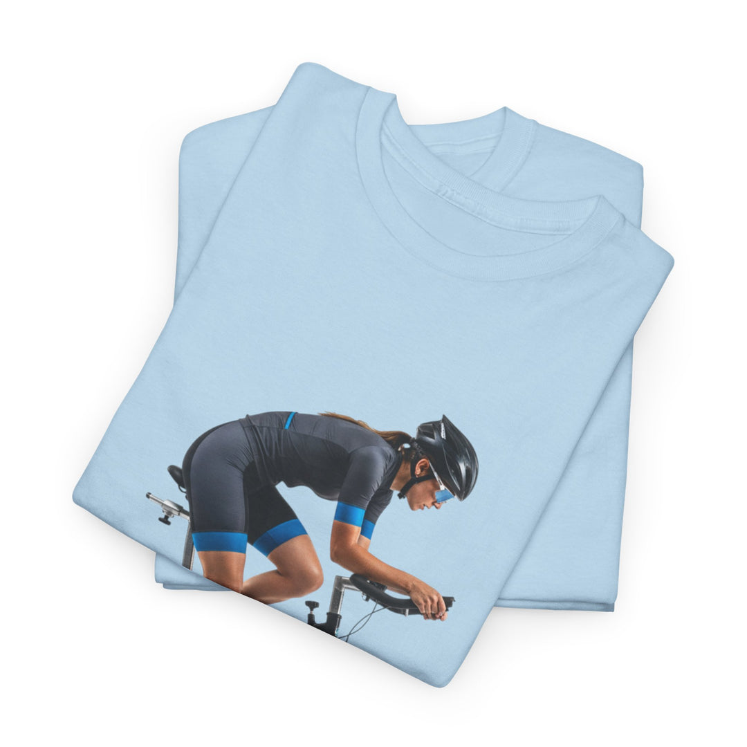 Spin Indoor Trainer T‑Shirt – lightweight, breathable cotton designed for indoor cycling. Comfortable, durable, and perfect for spin workouts and training.