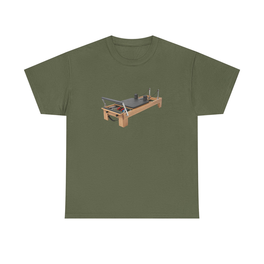 Pilates Reformer Tee – soft, breathable cotton designed for Pilates sessions. Comfortable, flexible, and perfect for reformer workouts or casual wear.
