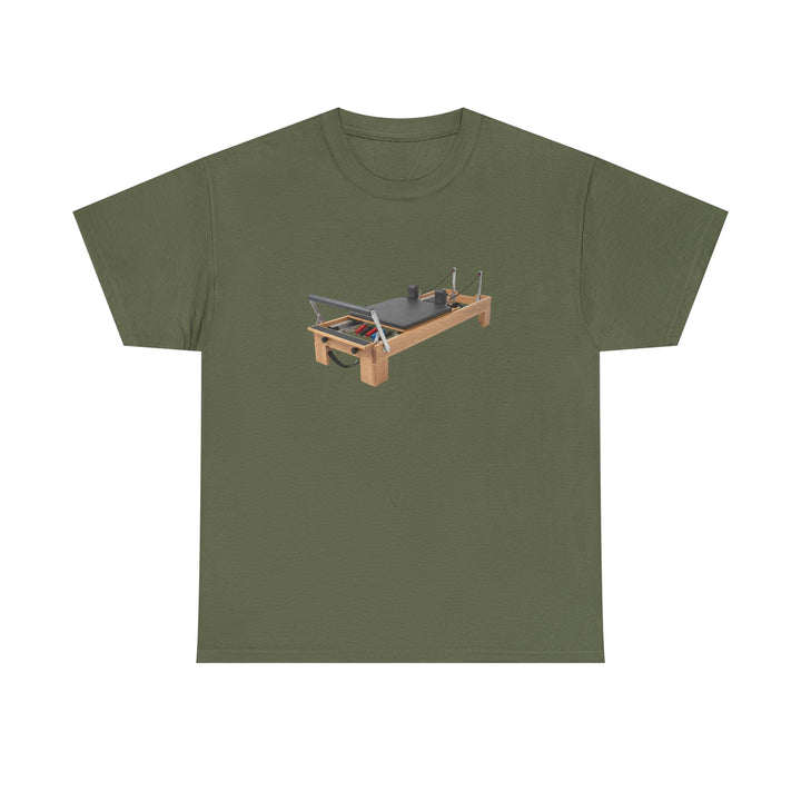 Pilates Reformer Tee – soft, breathable cotton designed for Pilates sessions. Comfortable, flexible, and perfect for reformer workouts or casual wear.