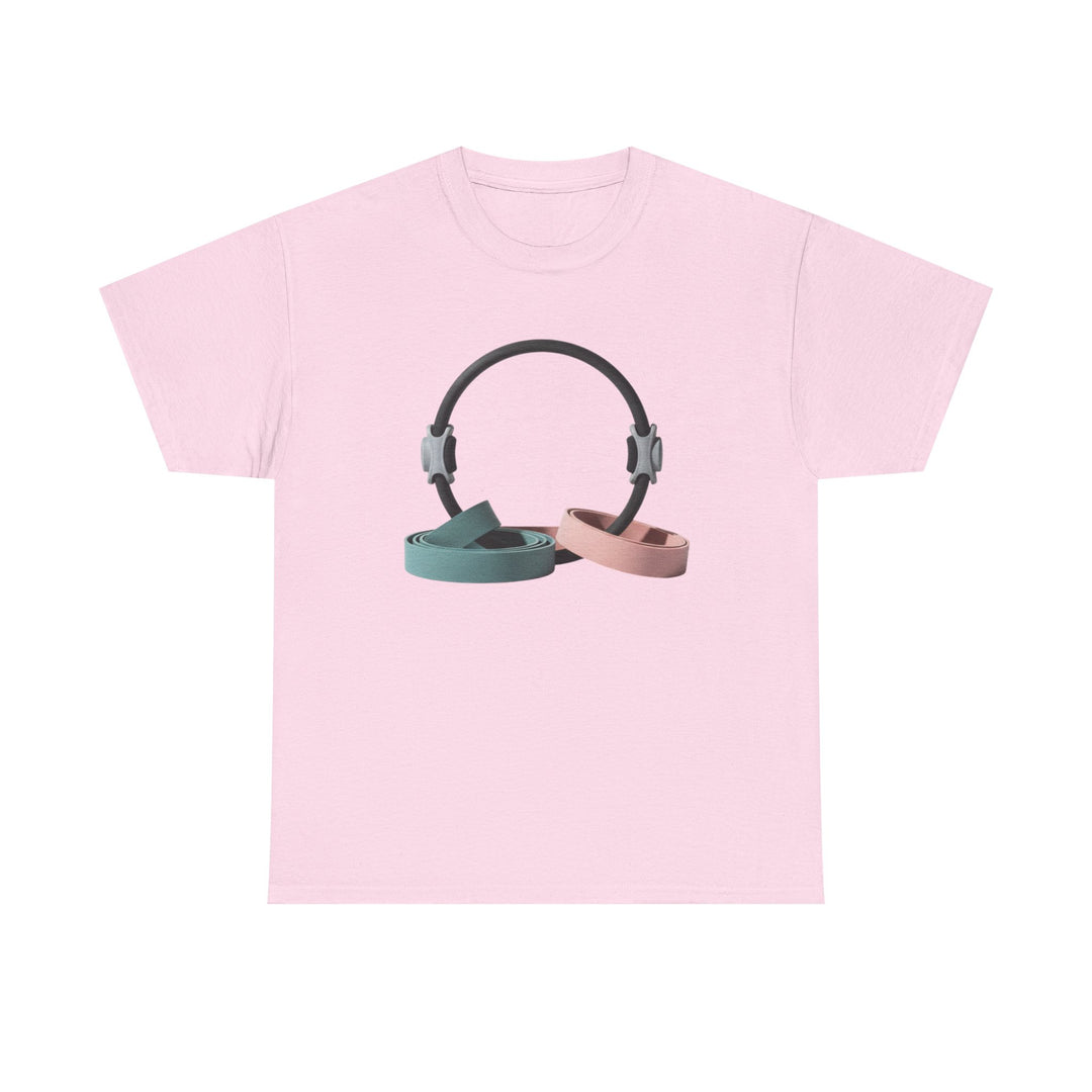 Pilates Band Workout Shirt – soft, breathable fabric designed for resistance band exercises. Comfortable, flexible, and perfect for Pilates sessions or workouts.