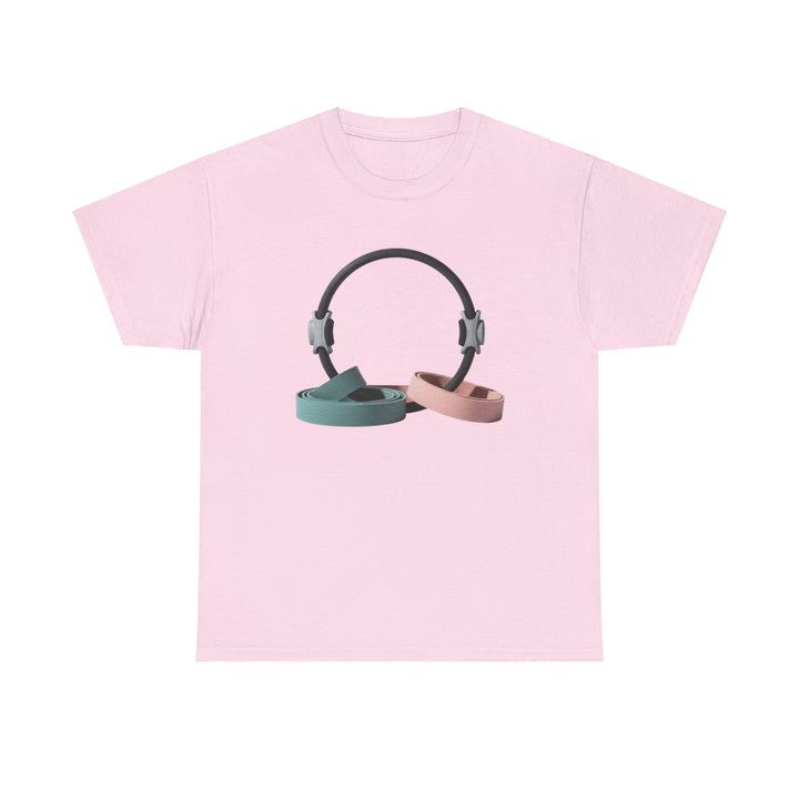 Pilates Band Workout Shirt – soft, breathable fabric designed for resistance band exercises. Comfortable, flexible, and perfect for Pilates sessions or workouts.