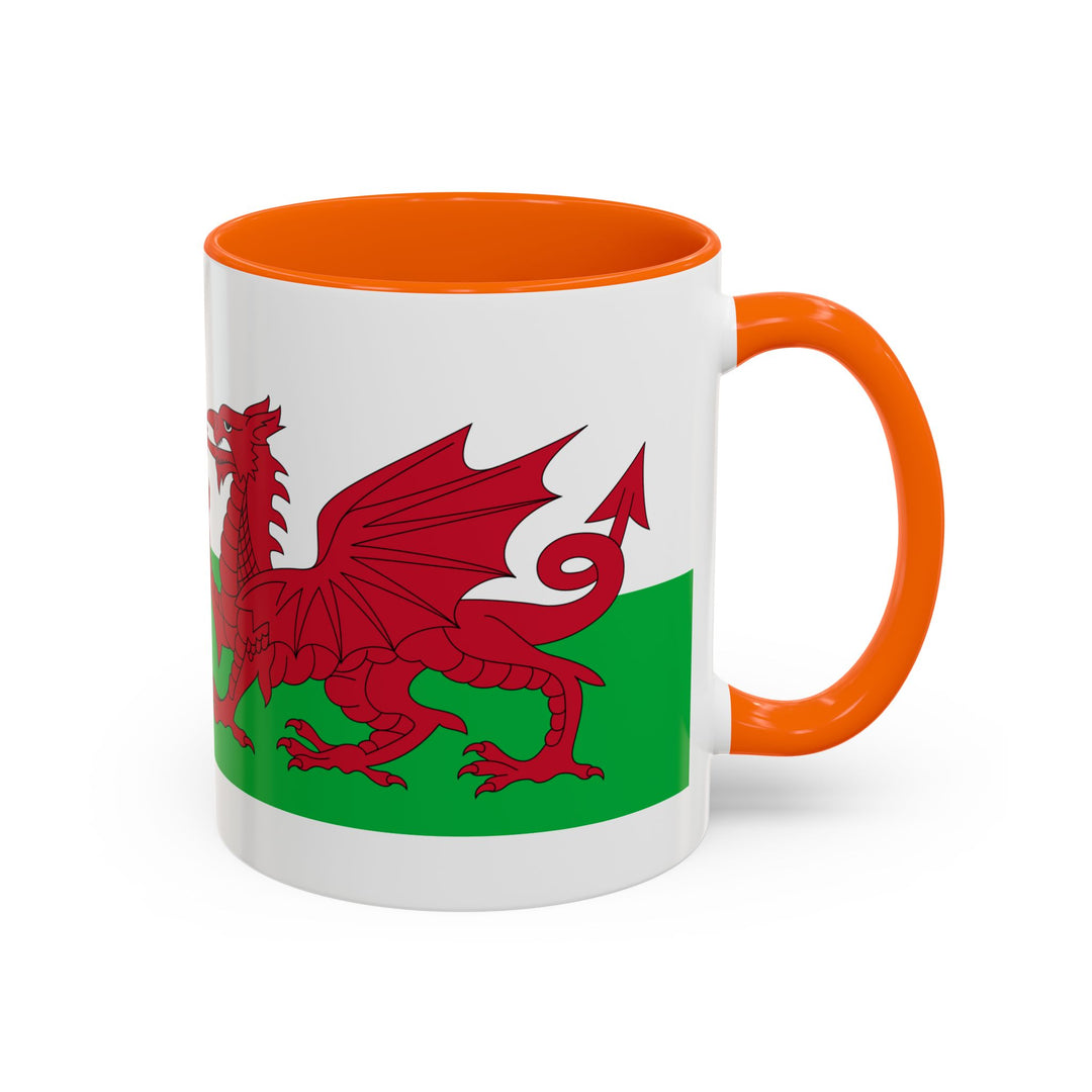 Wales Flag Accent Coffee Mug (11/15oz) – Red Welsh Dragon Tea &amp; Coffee Cup