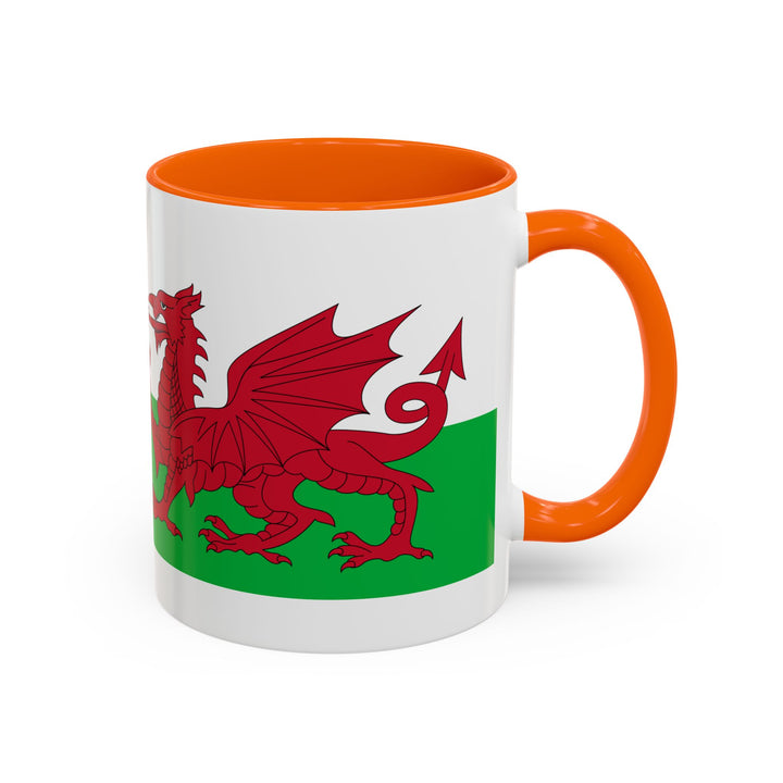 Wales Flag Accent Coffee Mug (11/15oz) – Red Welsh Dragon Tea &amp; Coffee Cup