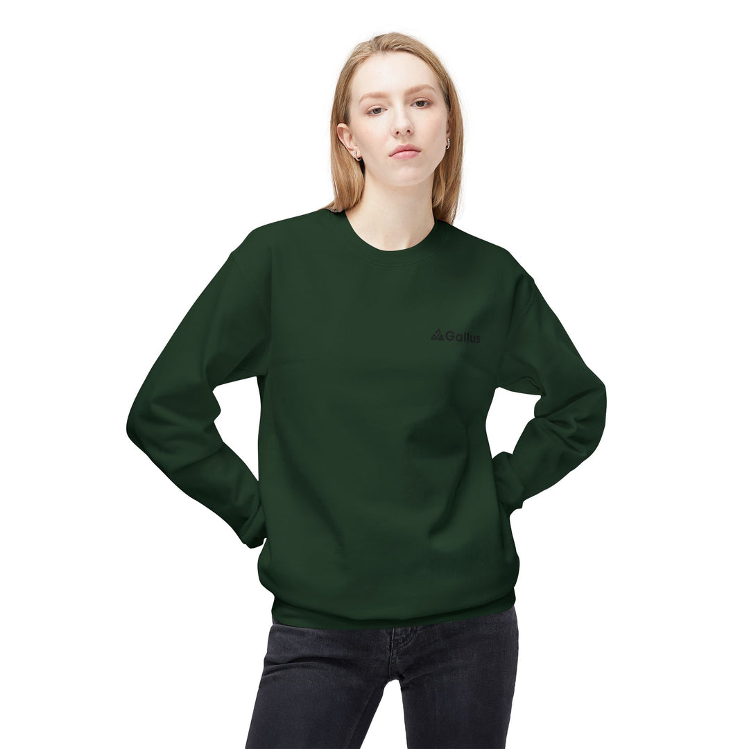 Spain Map Crewneck Sweatshirt — Military Green Grid Spain Graphic