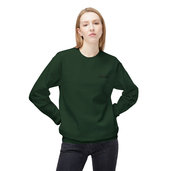 Spain Map Crewneck Sweatshirt — Military Green Grid Spain Graphic