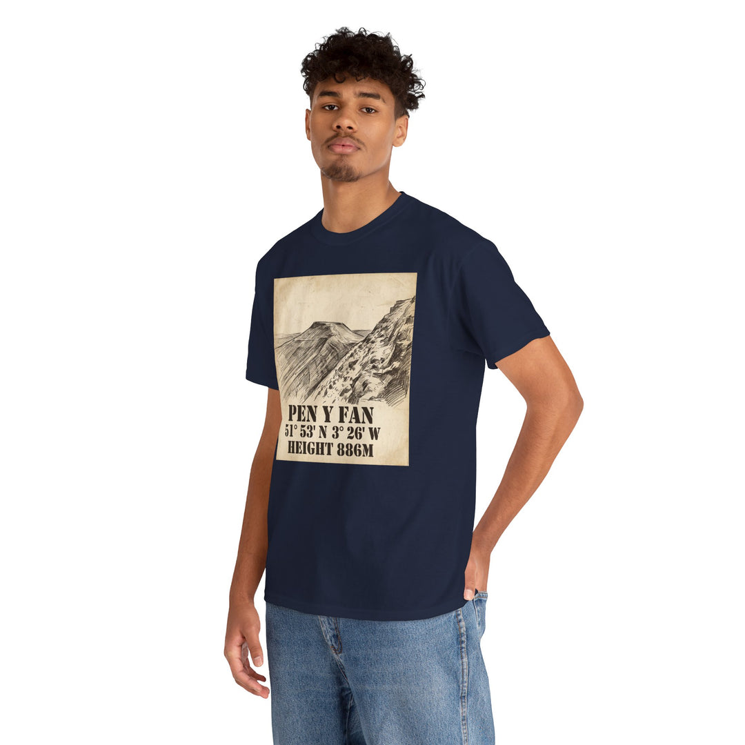 Pen y Fan T-Shirt - Brecon Beacons Vintage Coordinates &amp; Elevation