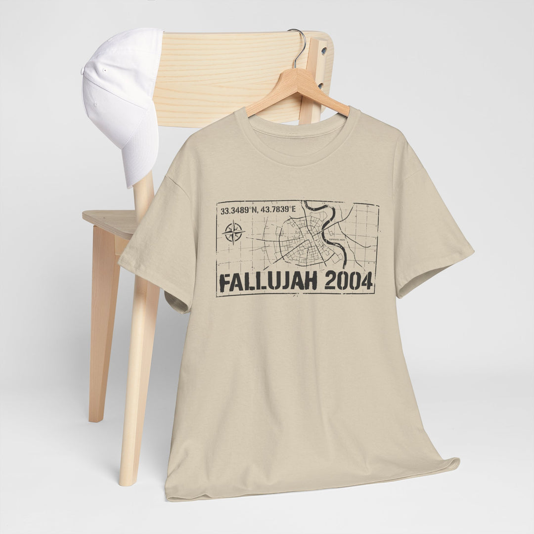 Fallujah 2004 Map Tee — Military Deployment Memorial T-Shirt