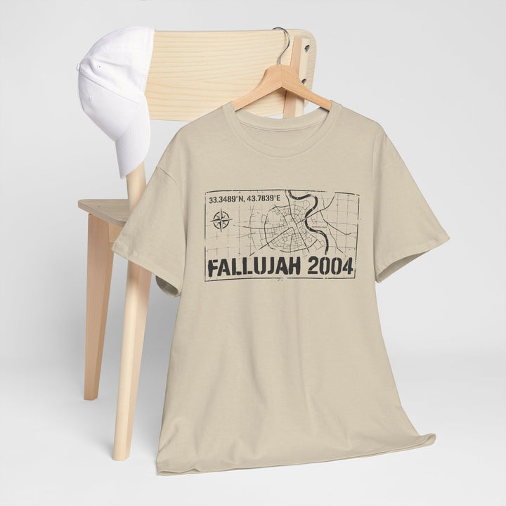 Fallujah 2004 Map Tee — Military Deployment Memorial T-Shirt