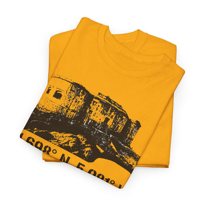 Stack Rock Fort T‑Shirt — Coastal Landmark Graphic Tee