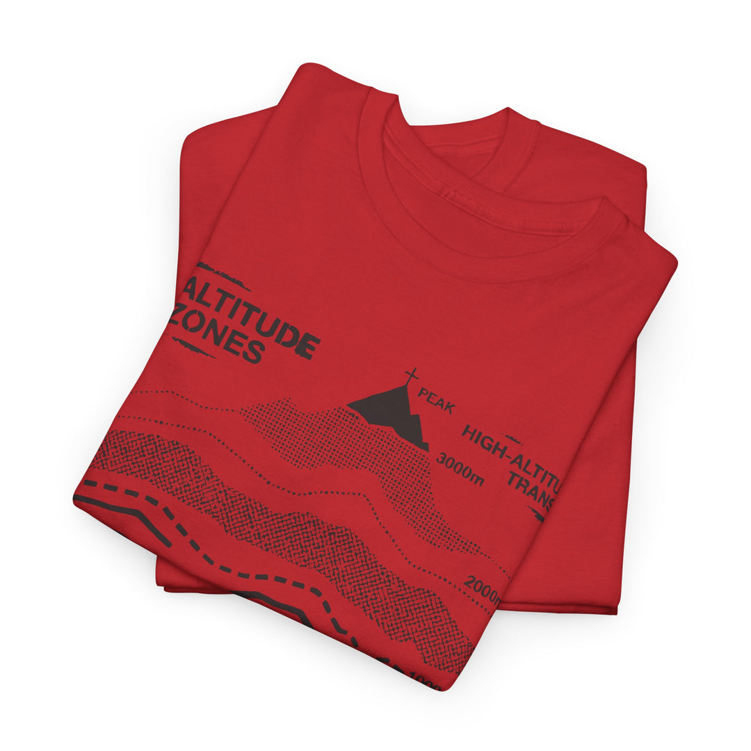 Retro Mountain Altitude Graphic T-Shirt — Vintage Topographic Hiking Tee