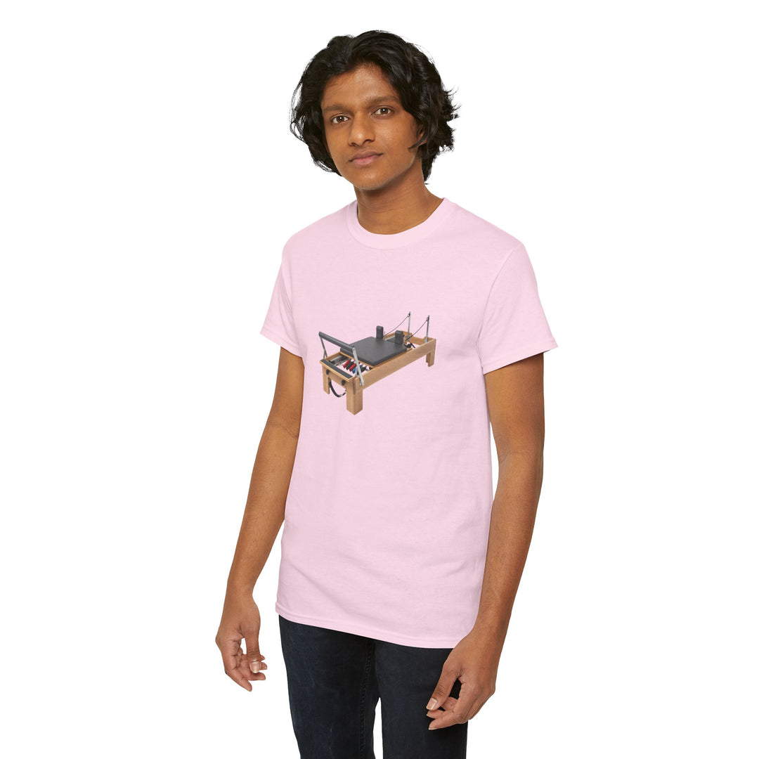 Pilates Reformer Tee – soft, breathable cotton designed for Pilates sessions. Comfortable, flexible, and perfect for reformer workouts or casual wear.