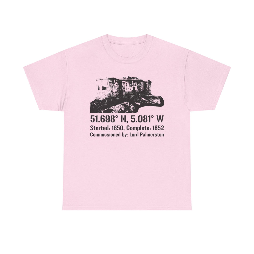 Stack Rock Fort T‑Shirt — Coastal Landmark Graphic Tee