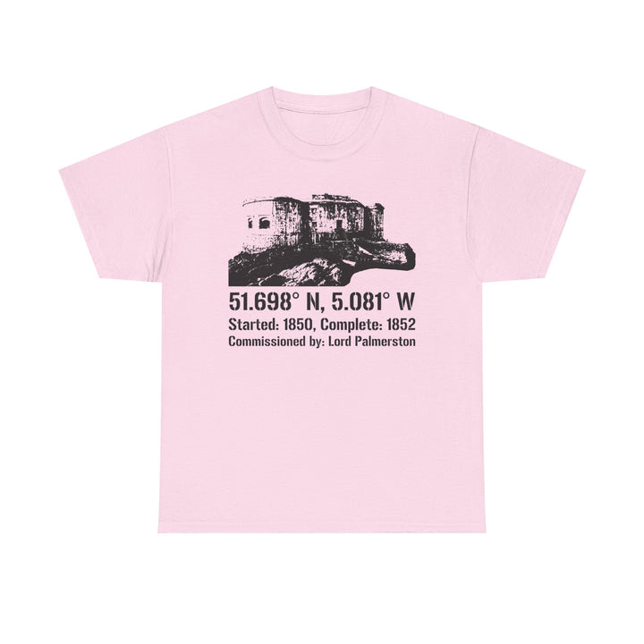 Stack Rock Fort T‑Shirt — Coastal Landmark Graphic Tee