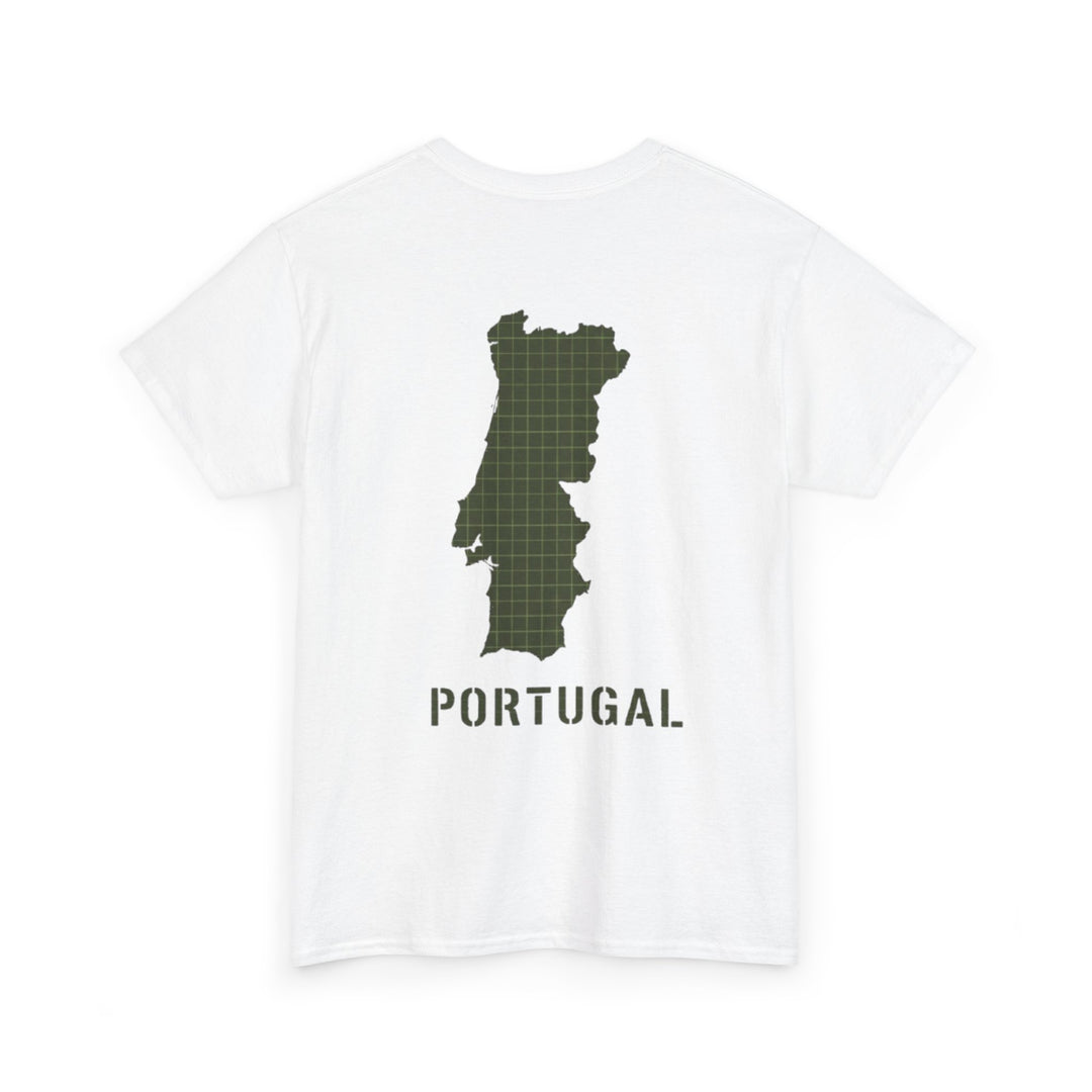 Portugal Map T-Shirt — Vintage Green Grid Portugal Tee