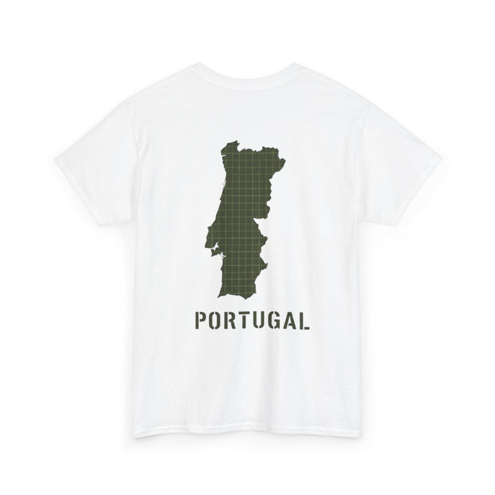 Portugal Map T-Shirt — Vintage Green Grid Portugal Tee
