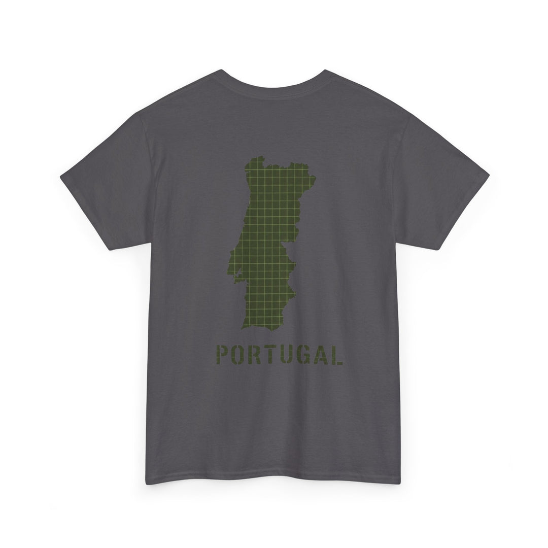 Portugal Map T-Shirt — Vintage Green Grid Portugal Tee