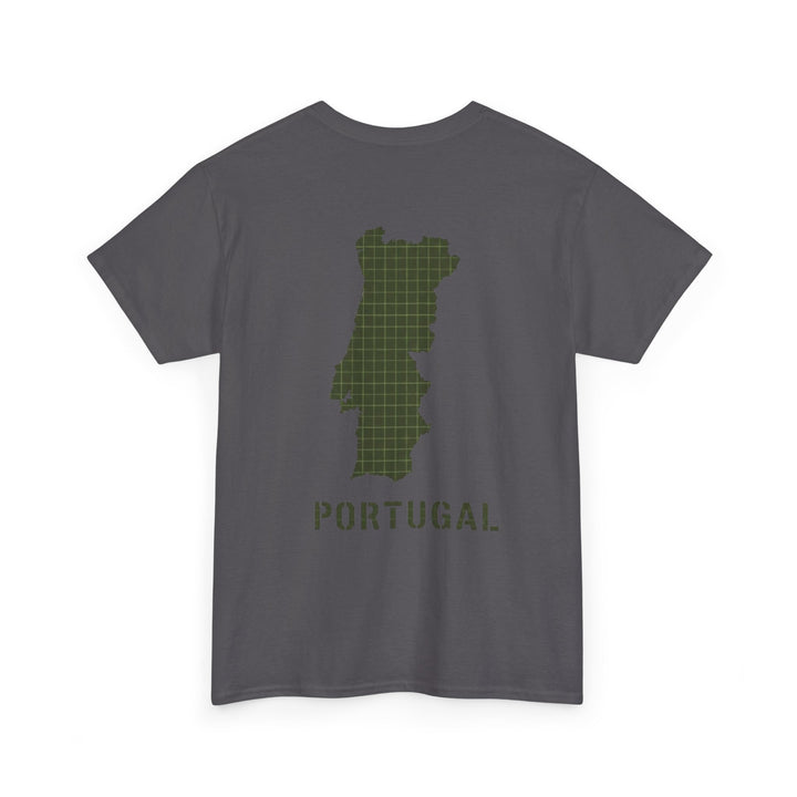 Portugal Map T-Shirt — Vintage Green Grid Portugal Tee