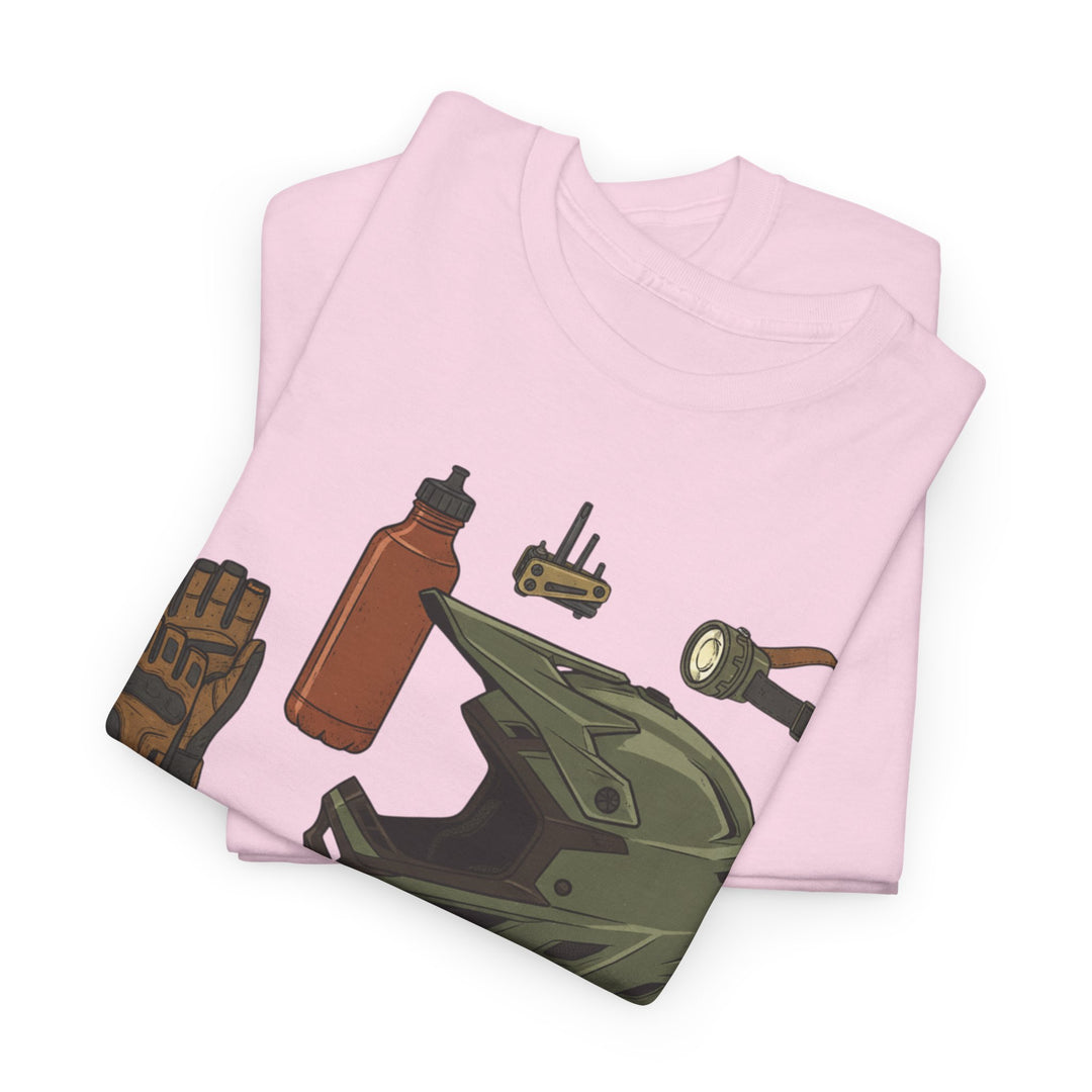 MTB Gear Layout T-Shirt — Mountain Bike Essentials Tee