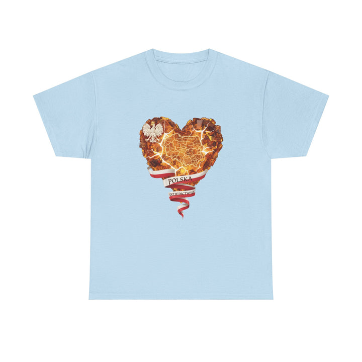 Polish Pride Heart Flame Tee | Polska Heritage T-Shirt