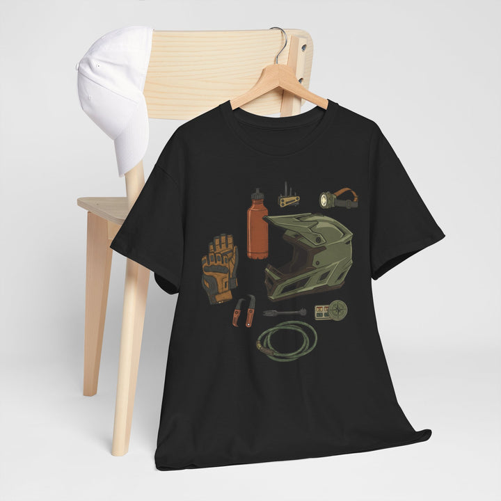 MTB Gear Layout T-Shirt — Mountain Bike Essentials Tee