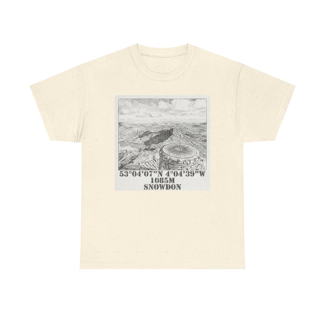 Snowdon Mountain Tee — Vintage Map Illustration with Coordinates