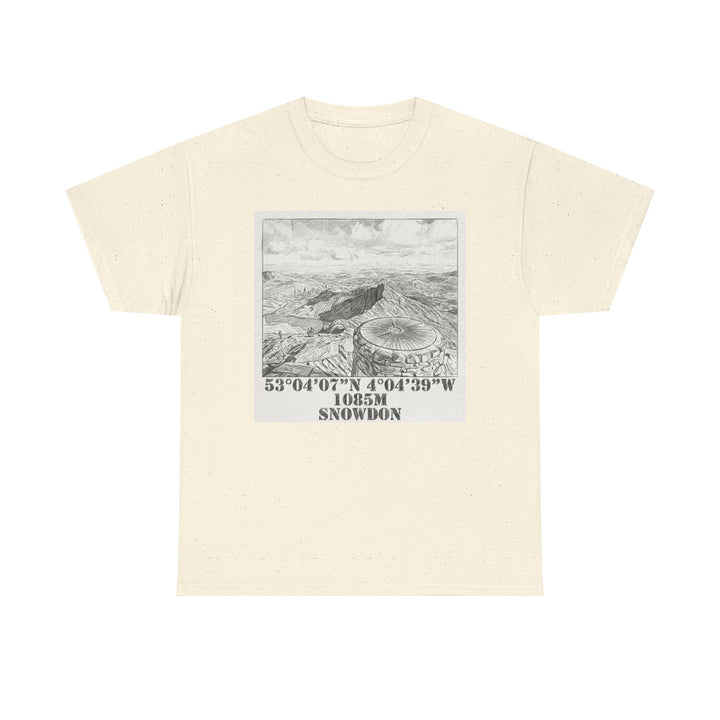 Snowdon Mountain Tee — Vintage Map Illustration with Coordinates