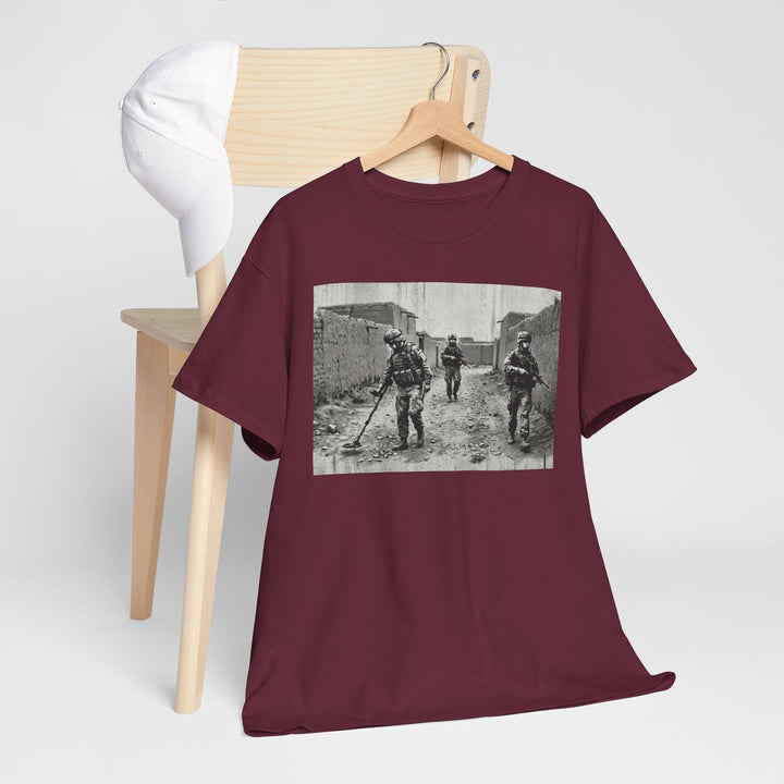 Helmand Vallon Patrol T-Shirt - Vintage Military Graphic Tee - Black &amp; White