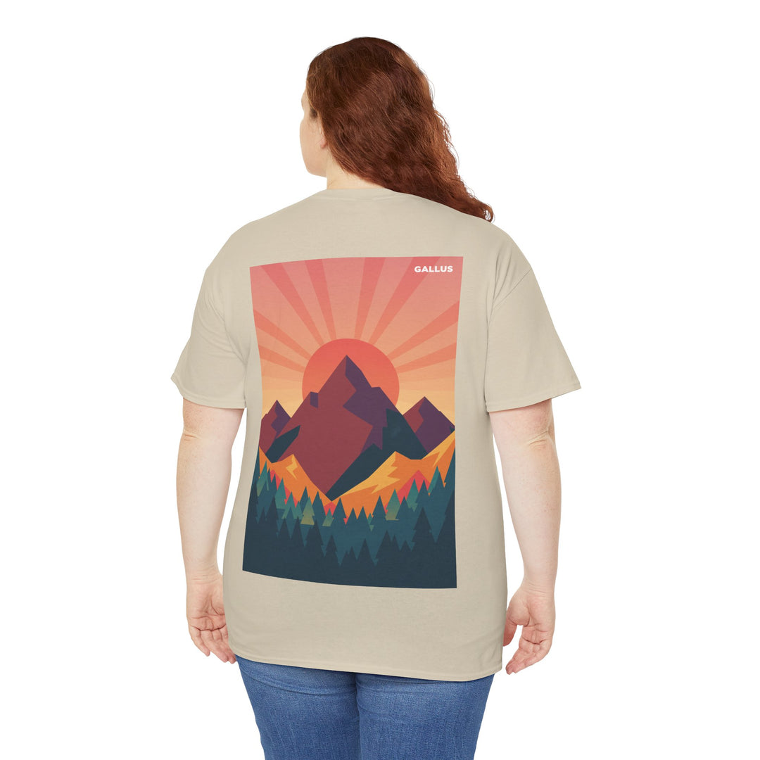 Mountain Sunset T-Shirt — Retro Nature Graphic Tee with &