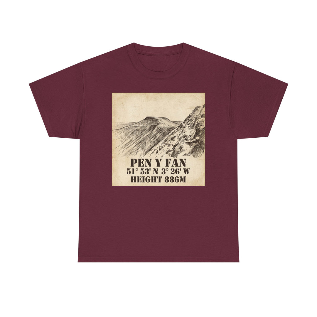 Pen y Fan T-Shirt - Brecon Beacons Vintage Coordinates &amp; Elevation