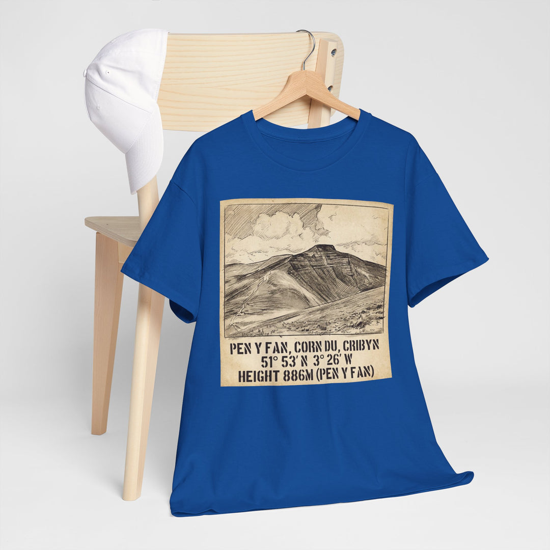 Pen y Fan Summit Coordinates T-Shirt — Vintage Mountain Peak Tee