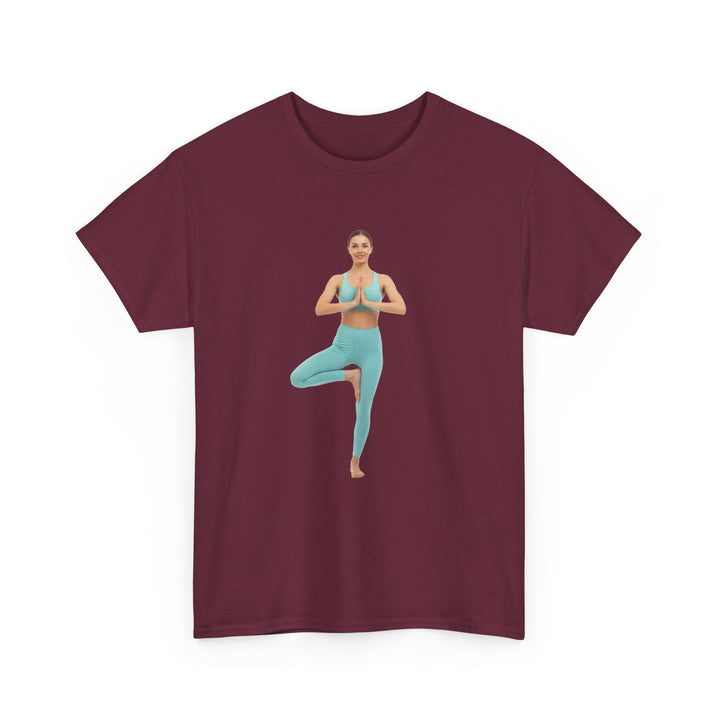 Yoga Pose Tee – soft, breathable cotton featuring a stylish yoga pose design. Perfect for yoga practice, meditation, or casual mindful lifestyle wear.