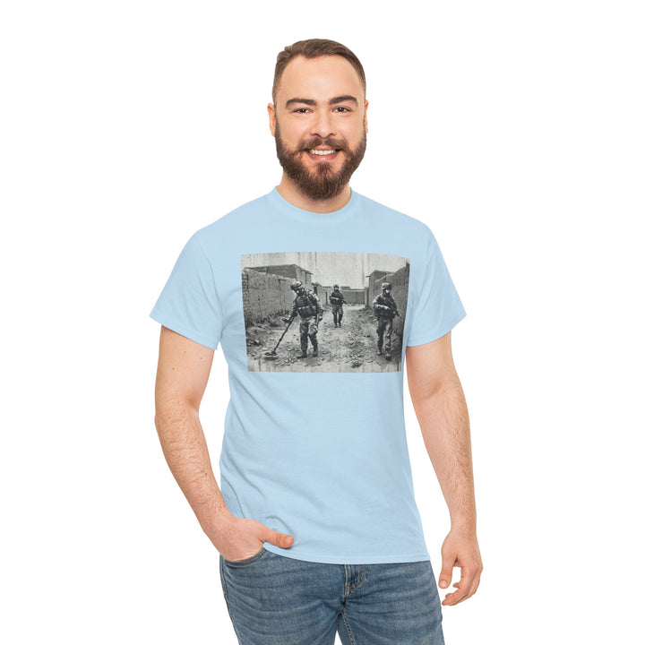 Helmand Vallon Patrol T-Shirt - Vintage Military Graphic Tee - Black &amp; White