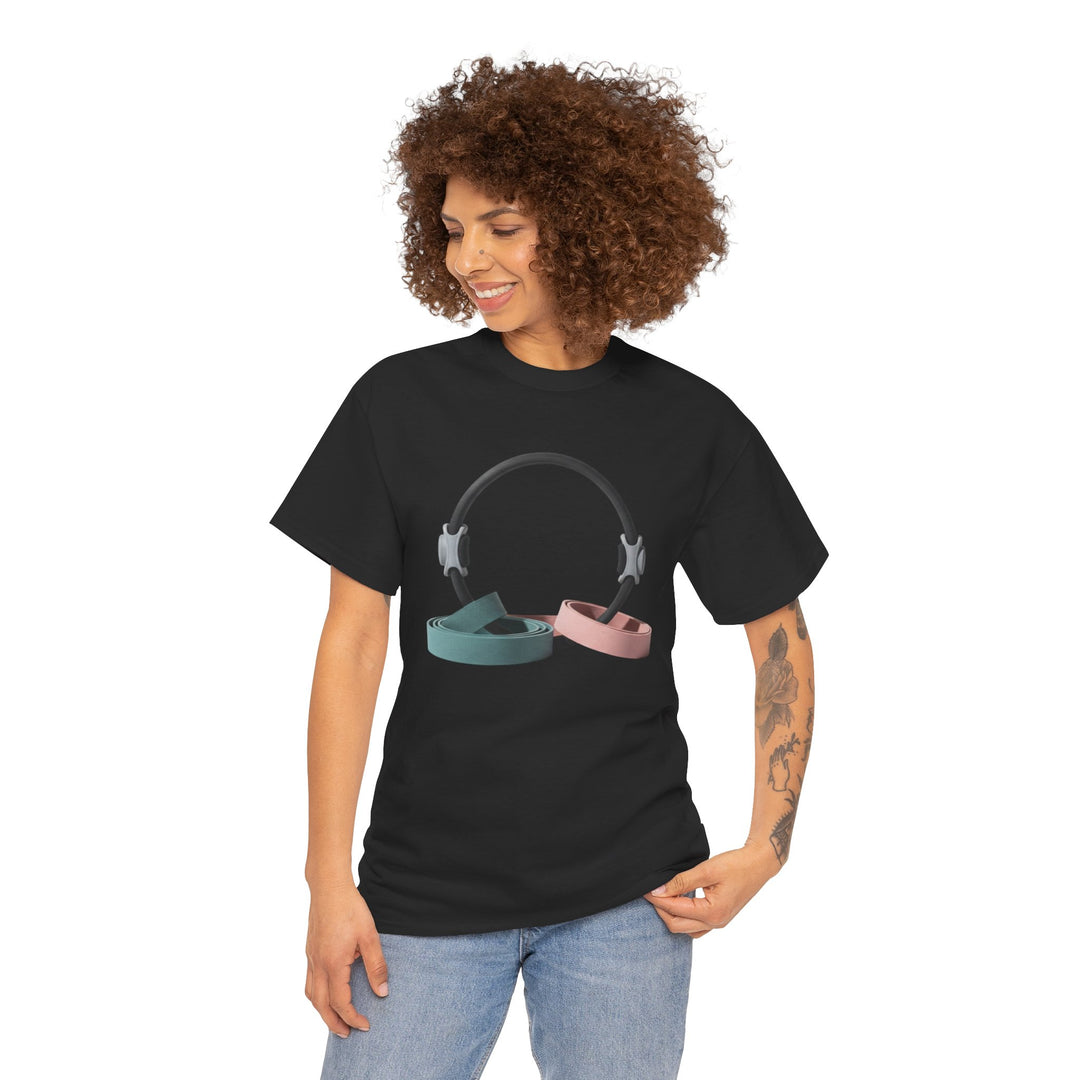 Pilates Band Workout Shirt – soft, breathable fabric designed for resistance band exercises. Comfortable, flexible, and perfect for Pilates sessions or workouts.