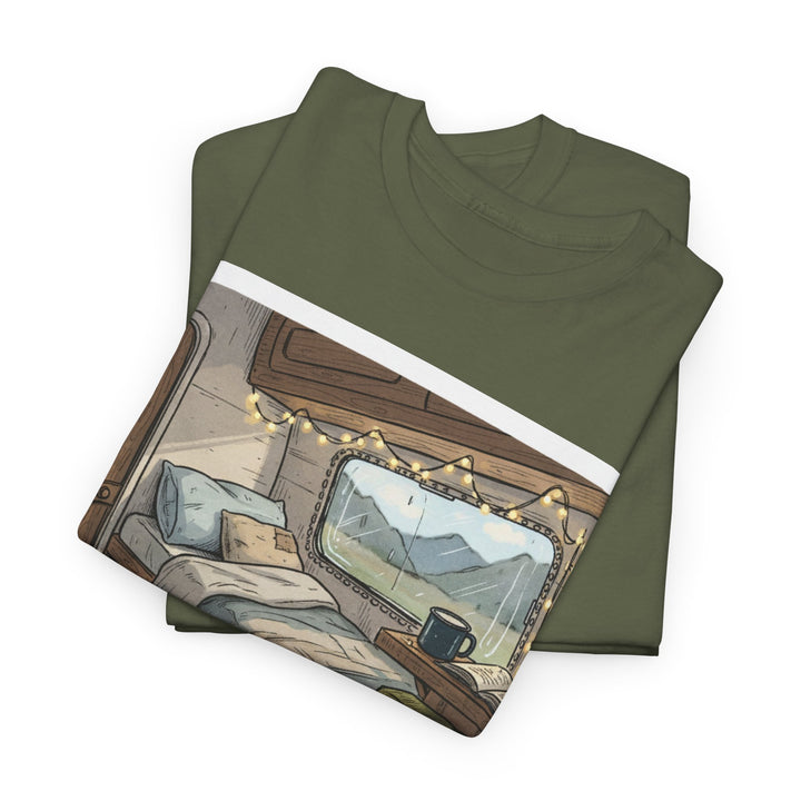Retro Van Life Interior Graphic T-Shirt - Cozy Camper Van Aesthetic Tee