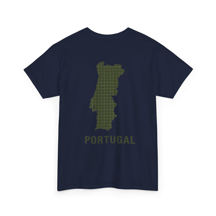 Portugal Map T-Shirt — Vintage Green Grid Portugal Tee