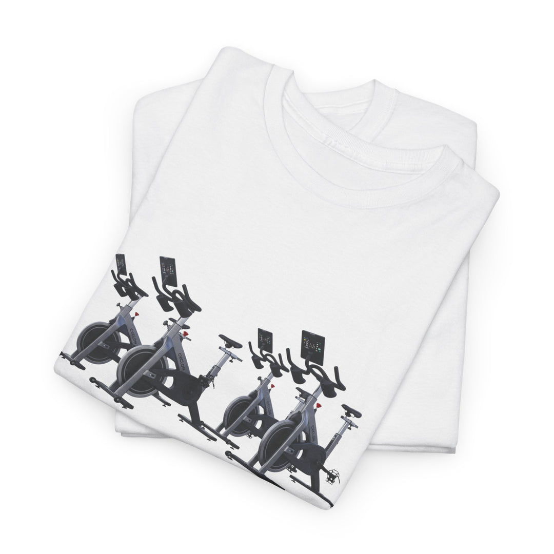 Spin Bikes Tee – soft, breathable cotton designed for indoor cycling and spin classes. Comfortable, durable, and perfect for active lifestyles.