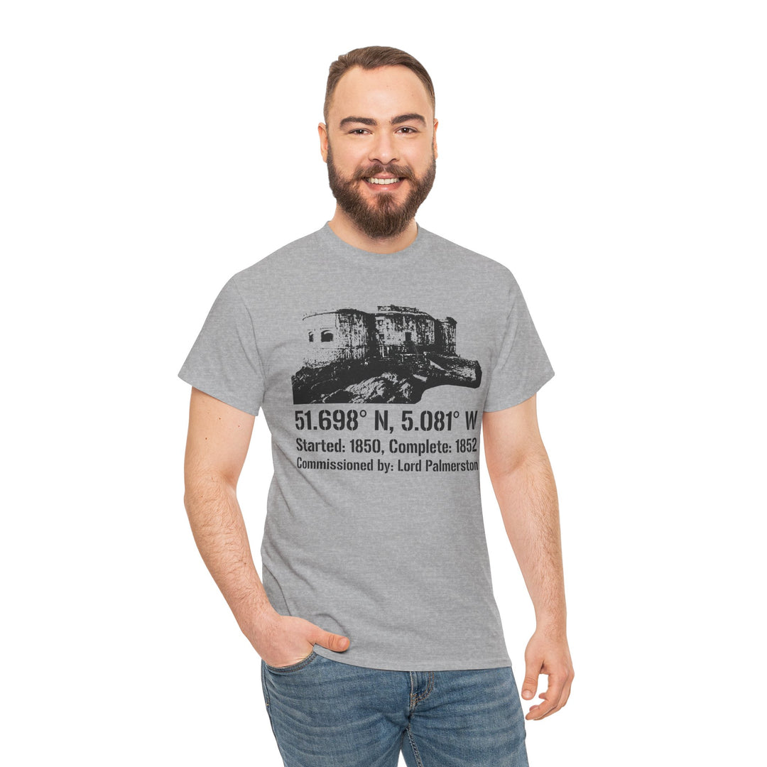 Stack Rock Fort T‑Shirt — Coastal Landmark Graphic Tee