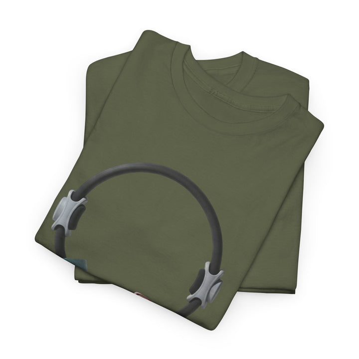 Pilates Band Workout Shirt – soft, breathable fabric designed for resistance band exercises. Comfortable, flexible, and perfect for Pilates sessions or workouts.