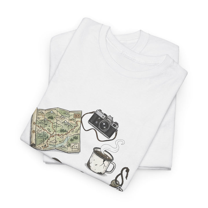 Retro Mountain Camping Gear Graphic T-Shirt - Outdoor Adventure Tee