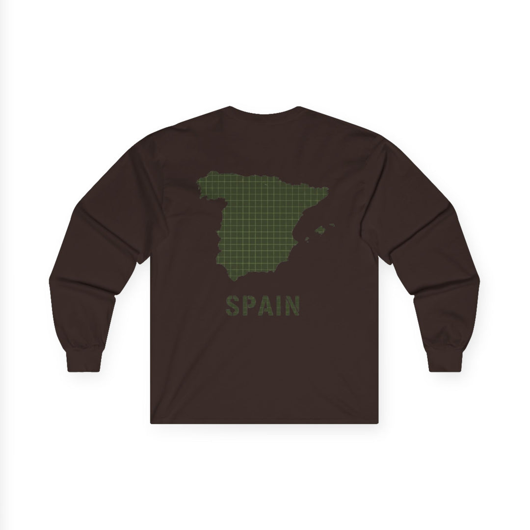Spain Map Long Sleeve Tee — Gallus Logo Travel Shirt