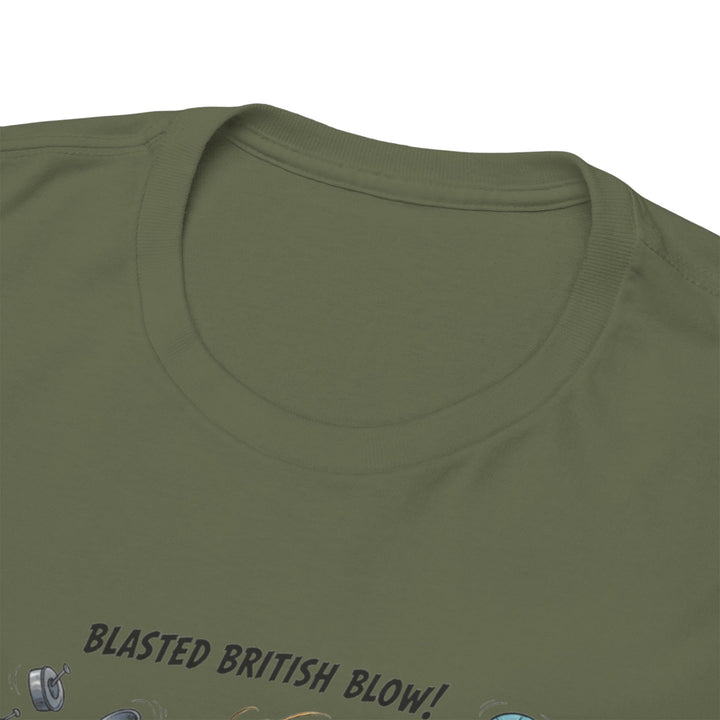 Blasted British Blow Graphic T-Shirt — Retro UK Camping Adventure Tee