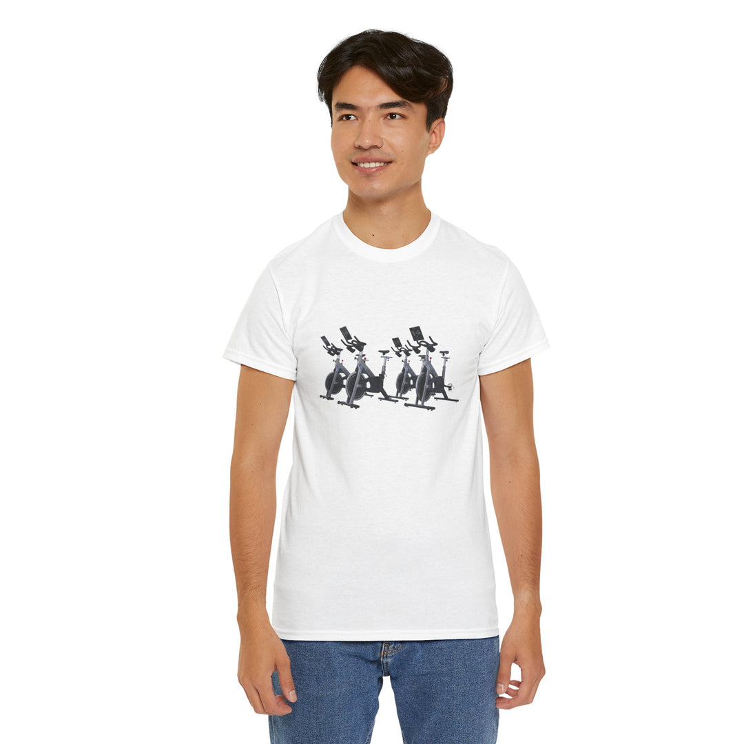 Spin Bikes Tee – soft, breathable cotton designed for indoor cycling and spin classes. Comfortable, durable, and perfect for active lifestyles.